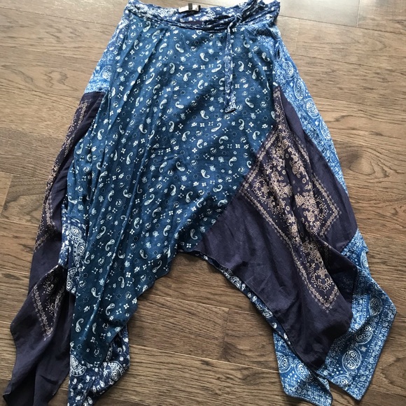 Diesel kerchief blue bandana layered lined skirt. Size 28 - Picture 1 of 6